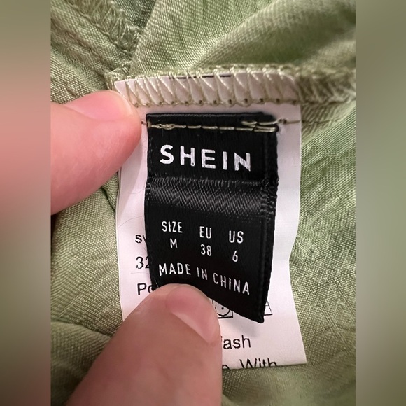 Shein tie front shirred waist cami dress - Picture 5 of 8